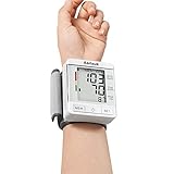 Asrisuk Wrist Blood Pressure Monitor FDA Approved, Accurate Readings Memory Capacity 2 User Mode Adjustable Wrist Cuff LCD Display Large Screen Portable Case Heartbeat BP for Health Monitoring