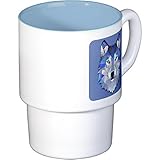 Stackable Coffee Cup Mug Sky Blue Triangle Wolf