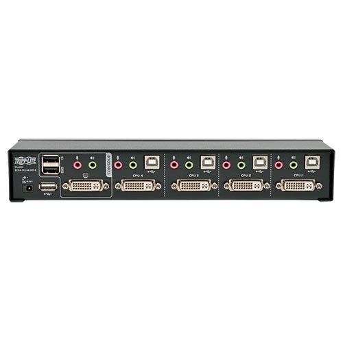 Tripp Lite 4-Port DVI Dual-Link/USB Desktop KVM Switch with Audio & Cables (B004-DUA4-HR-K)