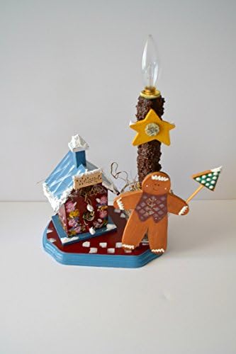 Christmas gingerbread Church birdhouse battery candlelight decoration handmade USA free shipping