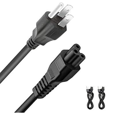 DTK 10 ft / 3.05M IEC-320-C5 3 Prong Mickey Mouse Power Cord NEMA 5-15P to IEC 60320 C5 Power Cable for HP DELL ASUS ACER Sony Lenovo Samsung Laptop Charger Adapter 2 Pack