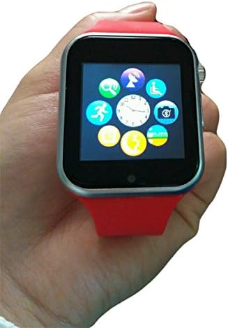FWX Wireless Bluetooth Smart Watch Wrist Watch Phone with SIM Card Slot camera and NFC bluetooth 3.0 or higher /Easy connection/ Make calls/Support SIM/TF for IOS/Android Above SmartPhones (Red)