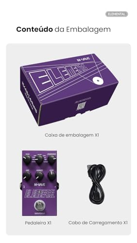 KINGSTER M-VAVE VEDO Pedal de Delay Digital Elemental: 9 Efeitos de Atraso, Modos TAP/HOLD, Alimentação USB/DC 9V, Design em Ferro Roxo Resistente - Perfeito para Guitarra, Baixo