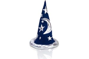 Funny Party Hats Funny Party Accessory Wizard Hat - Merlin Hat - Wizard Costume Accessories - Black Wizard Hat (Colorful)