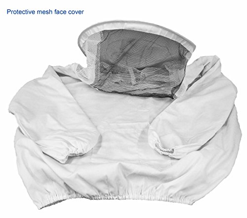 VIVO New Professional White Medium/Large Beekeeping/Bee Keeping Suit, Jacket, Pull Over, Smock with a Veil by (BEE-V105)