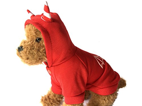 Red Devil Dog Costume with Hoodie - Image 3