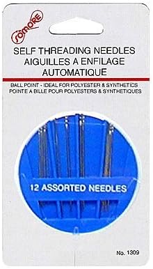 12 Assorted Self Threading Hand Sewing Needles