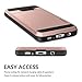 Vofolen Case for Galaxy S7 Edge Case Slidable Card Holder S7 Edge Wallet Case Hybrid Protective Shell Shockproof Rubber Bumper Armor Scratch-Proof ID Card Slot Case Cover for Galaxy S7 Edge Rose Gold