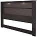 South Shore Gloria Headboard with Lights, King 78-Inch, Chocolate Brown & Zebrano