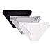 FeelinGirl Women's 3 Pack String Bikini Panty Size L Black+Grey+White