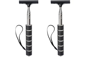 2 Pcs Long Handle Car Mirror Squeegee for Rainy & Foggy Weather - Retractable Stainless Steel Window Scraper with Soft Rubber