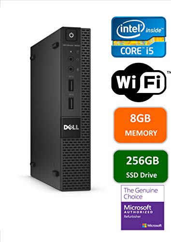Dell Optiplex 9020 Ultra Small Tiny Desktop Micro Computer PC (Intel Core i5-4570T, 8GB Ram, 256GB Solid State SSD, WIFI, Bluetooth, HDMI Win 10 Pro (Renewed)