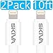 [2-Pack] Extra Long Apple MFi Certified Lightning Cables - Skiva USBLink (10 ft / 3m) Sync and Charge 8-pin Cable for iPhone 11 Pro Max, X Xs Max Xr, iPad Pro Air Mini, iPod Touch Nano [Model:CB112]