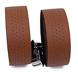 KINGOU Handlebar Tape Luxury PU Leather Bar Tape Fixed Gear / Road Bike Bar Wrap with 2 Reflective Plug