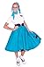 Hip Hop 50's Shop 1950s Adult 4 Piece Poodle Skirt Costume Outfit for Women with Accessories (glasses, socks, scarf) (XLarge/XXLarge, Teal)