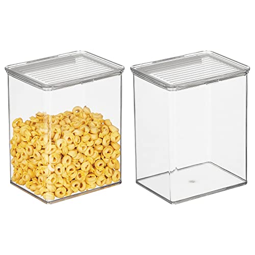 mDesign Airtight Stackable Kitchen Organizer; Pantry Food Storage