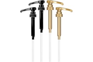 JEDREY 4 Pack Coffee Syrup Pump, Compatible with Torani, DaVinci, Jordans Skinny Syrups - Torani Syrup Pump Dispenser Fits 25.4 Oz/750Ml Bottles, For Coffee Flavoring Syrups, Teas, Snow Cones, Smoothies