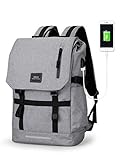 Muzee Backpack for School Travel Rucksack Fits up to 17 inch Laptop (Grey)