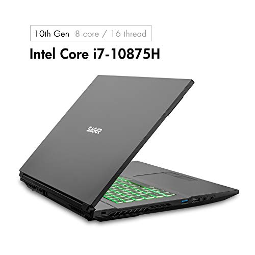 Sager NP7877DW 17.3-Inch Thin Bezel FHD 144Hz Gaming Laptop, Intel i7-10875H, RTX 2060 6GB, 16GB RAM, 500GB NVMe SSD, Windows 10