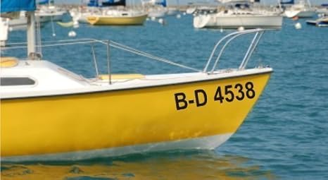 Shirtstown Bootskennzeichen Bootsnummer 2 Stück, Bootbeschriftung, Nummern fürs Boot
