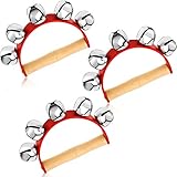 3 Pieces Red Christmas Sleigh Bells Jingle Gold