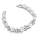 Mariell Luxurious Ivory Pearl and CZ Bridal Bracelet for Weddings and Special Occasion - Platinum Plated