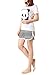 VENTELAN Women Pajama Set Cute Animal Pattern Short Sleeve Casual Shorts Sleepwear Panda