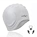 PHELRENA Swimming Cap Waterproof Premium Silicone Solid Long Hair Earmuffs Swim Cap Flexible Reversible for Adults Kids Women Men, Keeps Hair Clean Ear Dry, Free with Nose Clip and Ear Plugs