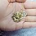NOUMANDA Antique Gold Tone Sunflower Initial 26 Alphabet Necklace Personalized Natural Retro Pendant (K)