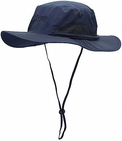 Kicsup Outdoor UPF 50+ Boonie Bucket Hat Summer Sun Caps Navy Blue