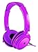 Polaroid Neon Headphones With Carring Case, Built-in Mic, Compatible With All Devices,Purple