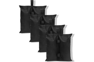 SLOWSNAIL 4-Pack Durable Sandbags for Canopy Tent 112 LBS - Double Pockets Series Weight Bags for Pop up Canopies, Sun Shelter, Gazebos, Carport, Black