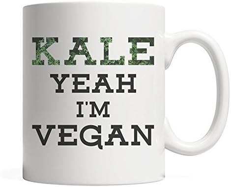 Kale Yeah I'm Vegan Funny Yoga Coffee Mug