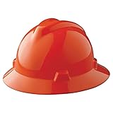 MSA 454734 V-Gard Full-Brim Hard Hat With Staz-on