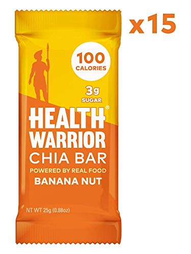 Health Warrior Chia Bars, Banana Nut, Gluten Free, Vegan, 25g bars, 15 Count