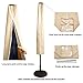 C-Hopetree Patio Umbrella Cover for 7ft to 11ft Solar LED Outdoor Market Umbrellas, Waterproof, with Zipper and Rod, Beige