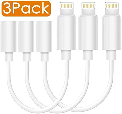 [ 3Pack ] iPhone 7 Audio Adapter iOS 10.3, Lightning to 3.5mm Female Headphone Jack Adapter for iPhone 7 / iPhone 7 Plus
