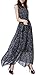Wantdo Women's Flowy Chiffon Maxi Dress Plus Size Casual Long Skirt Belt