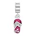 Q&Locket Dangle Rose Pink &White Beach Flip Flop Charm Bead for Bracelet (Rose Pink)