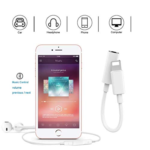 image for Ambrrhty Lightning to 3.5mm Headphone Jack Adapter for iPhone Xs/Xs Ma