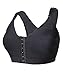 YIANNA Women's Post-Surgical Front Closure Sports Bra Adjustable Wide Strap Racerback Support Bra