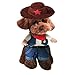 NACOCO Cowboy Costume with Hat for Cat and Small Dog - Halloween Clothes (Large) Blue