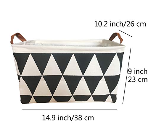 Canvas Storage Bins Toy Basket Collapsible Box Chest Organizer Water-Resistant Nursery for edroom, Closet, Kid's Toys, Laundry - Thumbnail 2