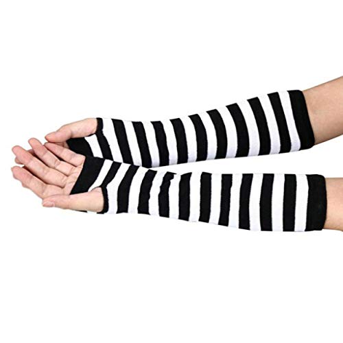 Punk Gothic Rock Long Arm Warmer Fingerless Gloves