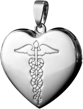 Infomedic Stainless Steel Pendant - Heart Shape (inc. Chain), silver, 26.3mm (W) x 24mm (H)