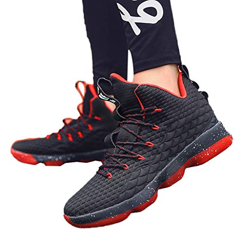 BOOMJIU Professinal Sneakers for Men Athletic Walking Shoes Indoor Court Outdoor Basketball Running Shoe Black - Thumbnail 3