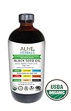 Alive Herbal Black Seed Oil Indian, Cold Pressed Organic -100% Raw, First Pressing, Unfiltered, Vegan & Non-GMO, No Preservatives & Artificial Color (16 oz. Amber Glass)