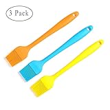 Morenitor Silicone Grill Brush [3 Pack], Good Grips Silicone Basting High Heat Resistant Pastry Brush With Hanging Hole Design, 8.3 Inches