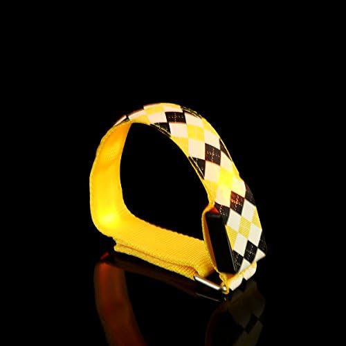HOUZON® Running Light -Reflective LED Wrist Band -Safety for Walking, Jogging & Cycling Gear - 3 Modes -On, Slow, & Fast Blinking -High Visibility -Batteries Included Yellow