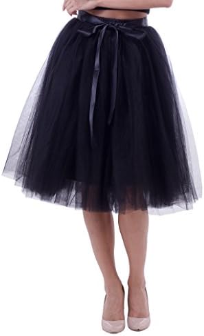 SMMER Tutus Skirts for Women 7 layer Short Knee Length Tutu Puffy Tulle Prom Party Skirt